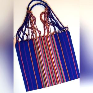 Luz Hammock Multicolored Mexican Handwoven Market Tote Bag
